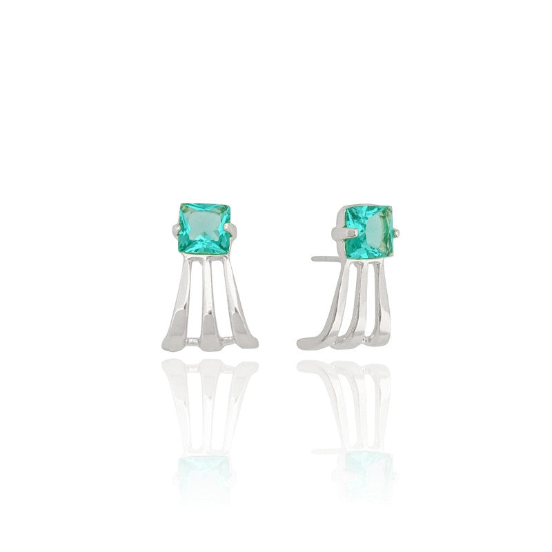 Tourmaline triple tail stud earring