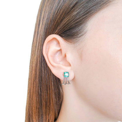 Tourmaline triple tail stud earring