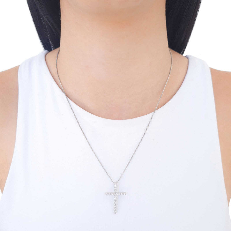 Crystal crucifix necklace