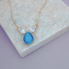 Blue Drop Pendant Necklace - Lua and Mar