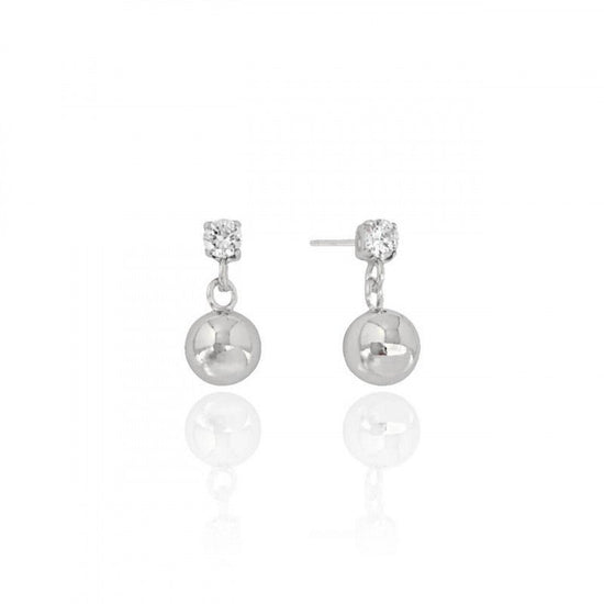 Crystal stud sphere drop earring - Lua and Mar