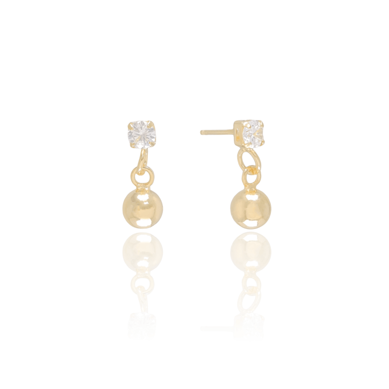 Crystal stud sphere drop earring - Lua and Mar