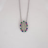 Floral halo Mary oval medal pendant necklace - Lua and Mar