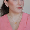 Floral halo Mary squared medal pendant necklace - Lua and Mar