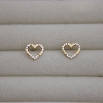 Heart Crystal Stud Earring - Lua and Mar