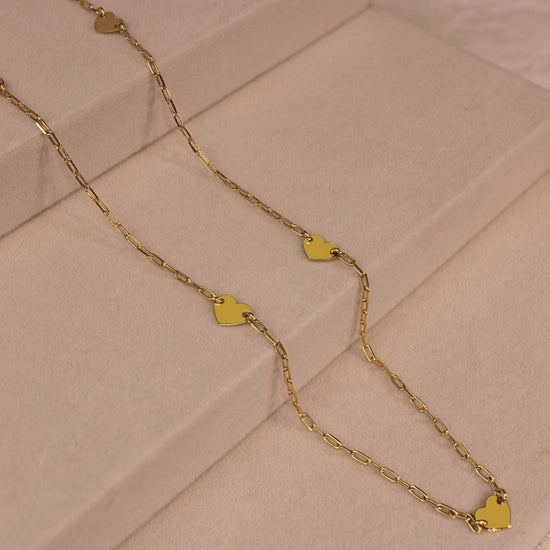 Long Heart Link Necklace - Lua and Mar