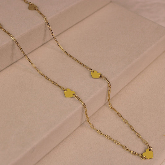 Long Heart Link Necklace - Lua and Mar