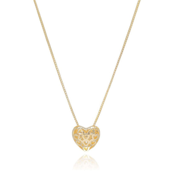 Pavé Crystal Heart Pendant Necklace - Lua and Mar