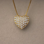 Pavé Crystal Heart Pendant Necklace - Lua and Mar