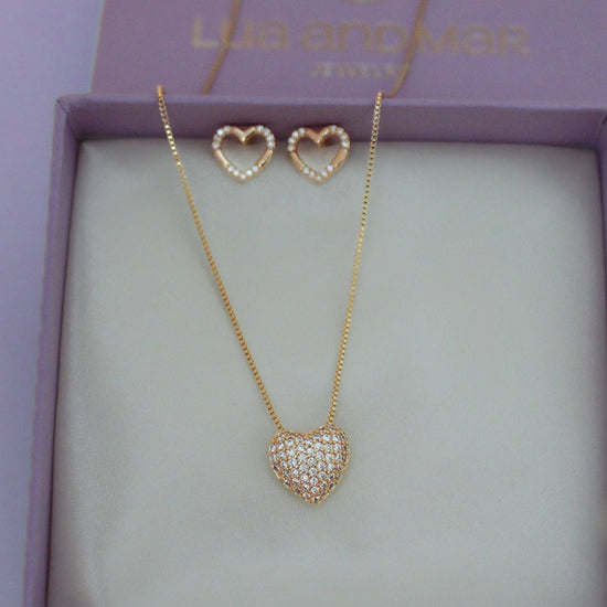 Pavé Heart Set - Lua and Mar