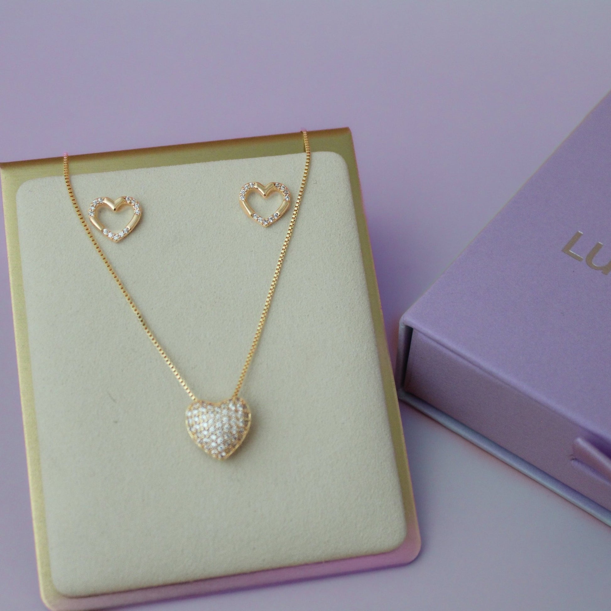 Pavé Heart Set - Lua and Mar