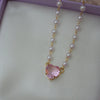 Pearl Beaded Pink Crystal Charm Bracelet - Lua and Mar