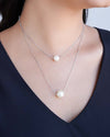 Pearl duo necklace pendant - Lua and Mar