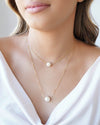 Pearl duo necklace pendant - Lua and Mar