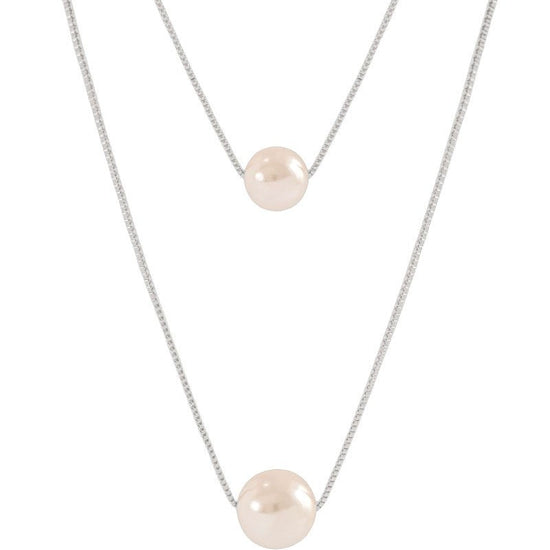 Pearl duo necklace pendant - Lua and Mar