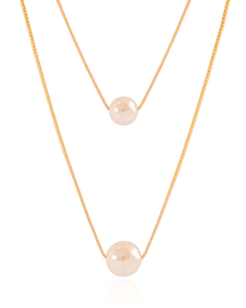 Pearl duo necklace pendant - Lua and Mar