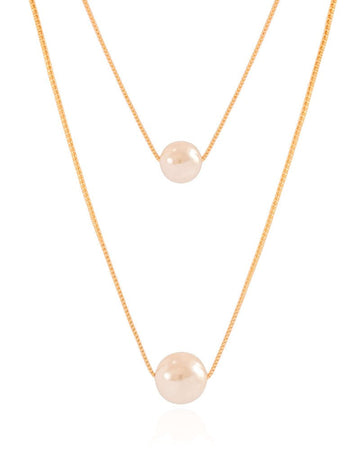 Pearl duo necklace pendant - Lua and Mar