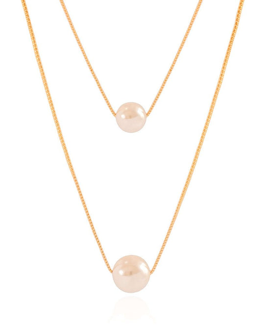 Pearl duo necklace pendant - Lua and Mar