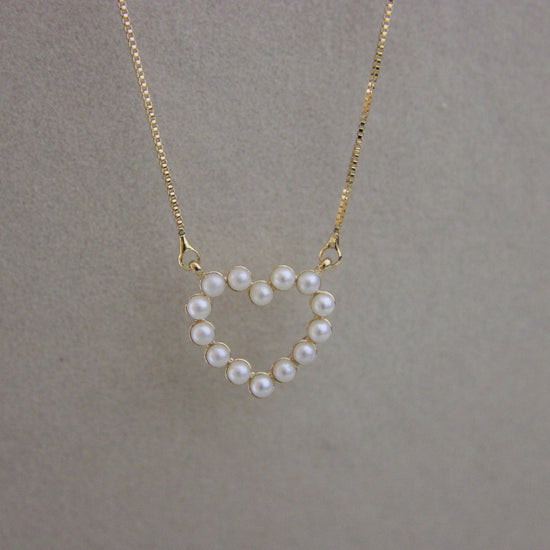 Pearl Heart Pendant Necklace - Lua and Mar