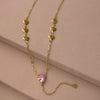 Pink Crystal Heart Necklace Tie - Lua and Mar