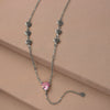 Pink Crystal Heart Necklace Tie - Lua and Mar