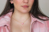 Pink Crystal Heart Pendant Necklace - Lua and Mar