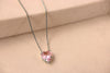 Pink Crystal Heart Pendant Necklace - Lua and Mar