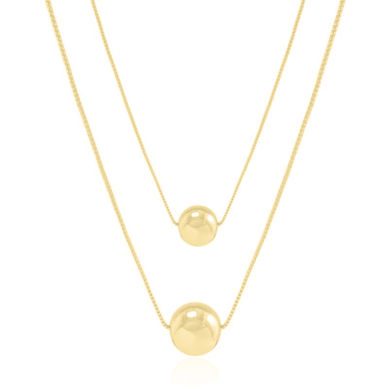 Smooth sphere duo necklace pendant - Lua and Mar