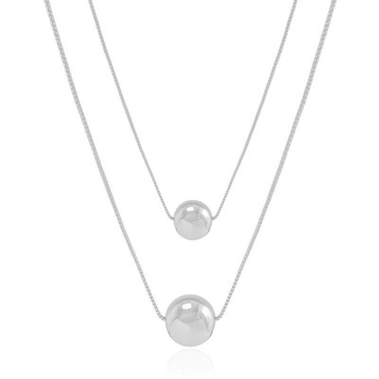 Smooth sphere duo necklace pendant - Lua and Mar