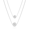 Smooth sphere duo necklace pendant - Lua and Mar