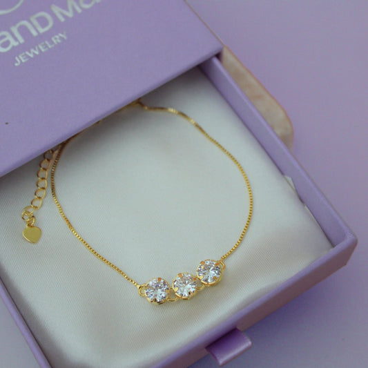 Three Stone Bracelet - Lua and Mar