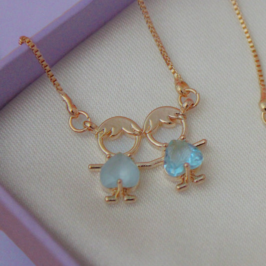 Two Boys Pendant Necklace - Lua and Mar