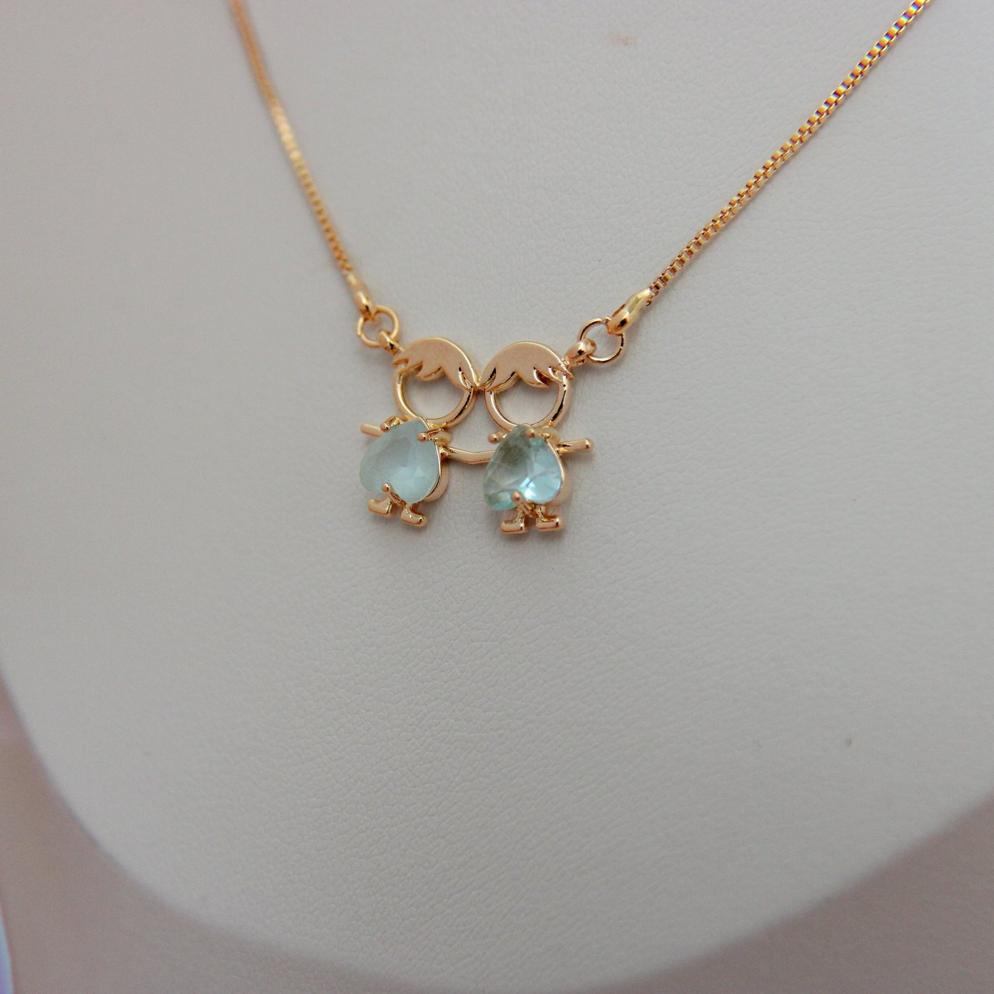 Two Boys Pendant Necklace - Lua and Mar