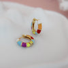 Wildflower multicolor enamel huggie earrings - Lua and Mar